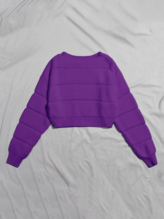 Essnce Ribbed Knit Solid Crop Sweater