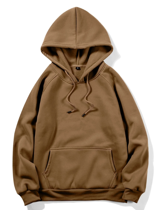ROMWE Men Kangaroo Pocket Drawstring Hoodie