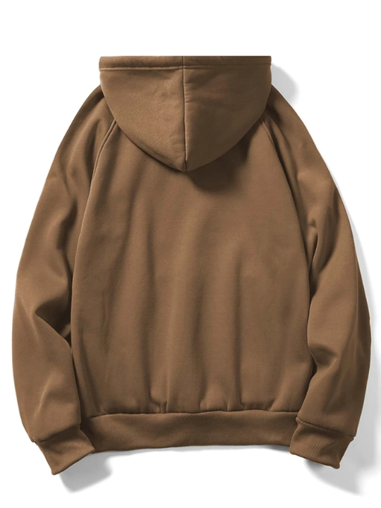 ROMWE Men Kangaroo Pocket Drawstring Hoodie
