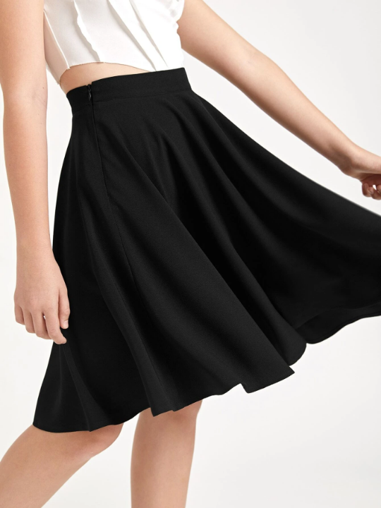 Teen Girls Zip Side Flared Skirt