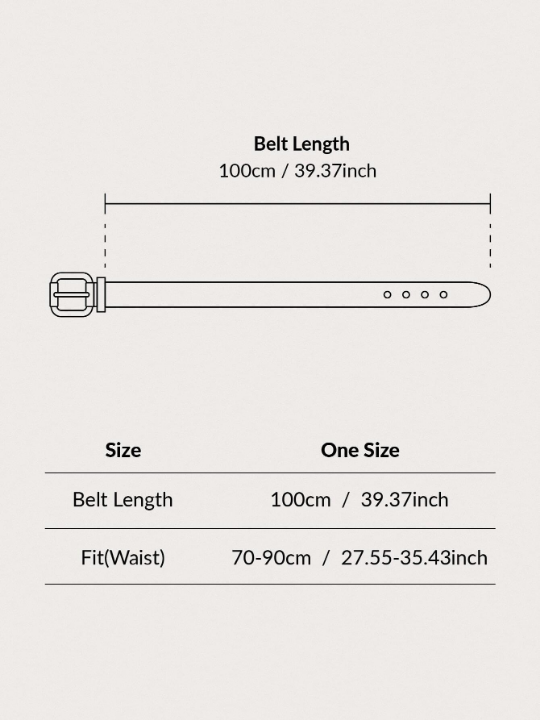 1pc Metal Buckle Belt With Punch Tool