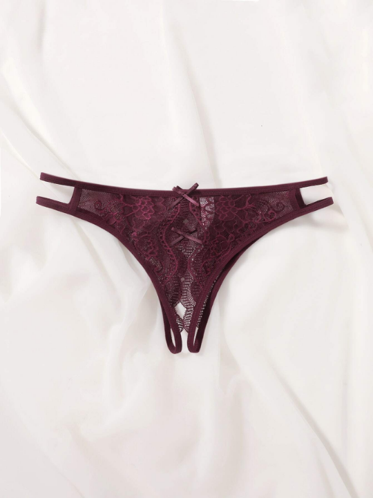 Classic Sexy Floral Lace Crotchless Panty