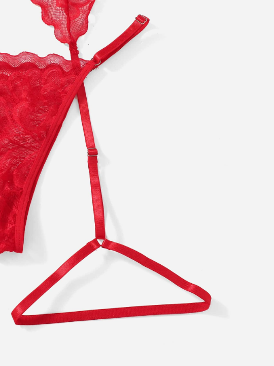 ROMWE Kawaii Lace Garter Underwire Lingerie Set