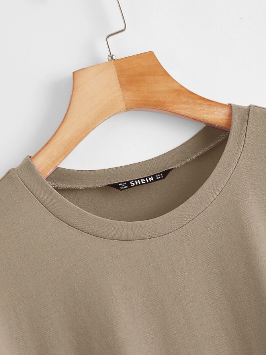 BASICS Rolled Cuff Solid Tee Dress