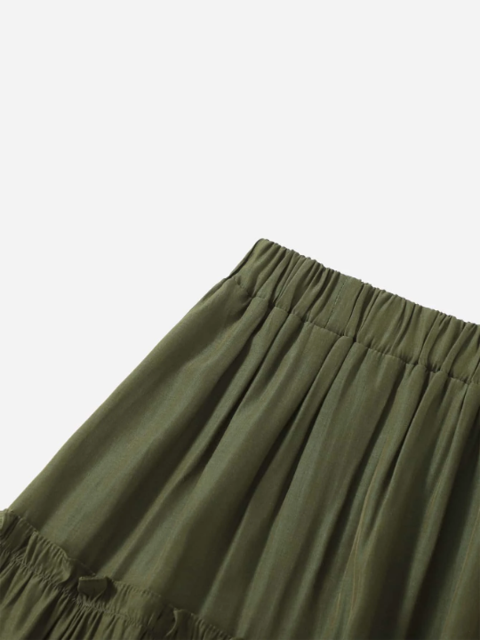 ROMWE Solid Layered Skirt