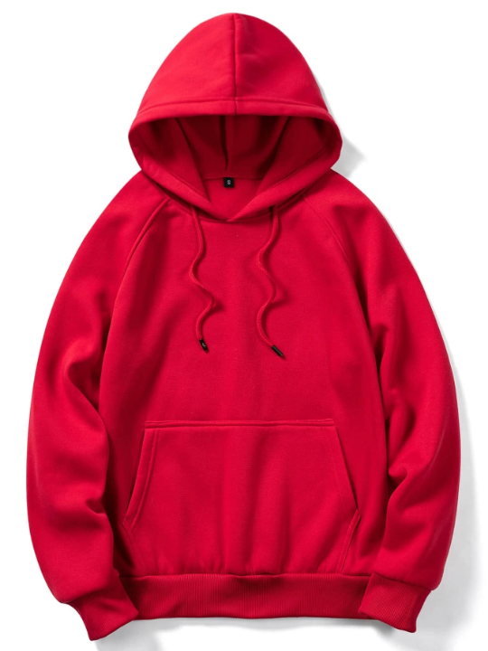 ROMWE Men Kangaroo Pocket Drawstring Hoodie