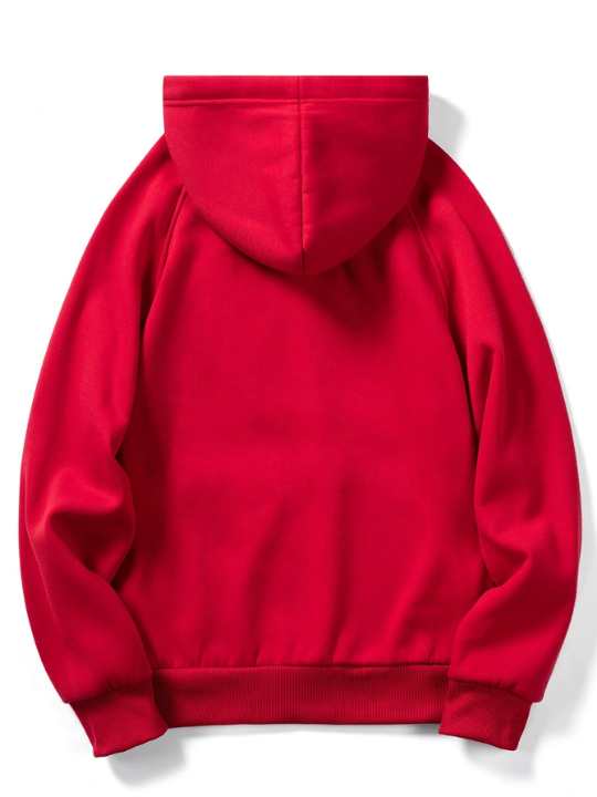 ROMWE Men Kangaroo Pocket Drawstring Hoodie