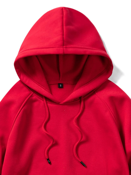 Men Kangaroo Pocket Drawstring Hoodie