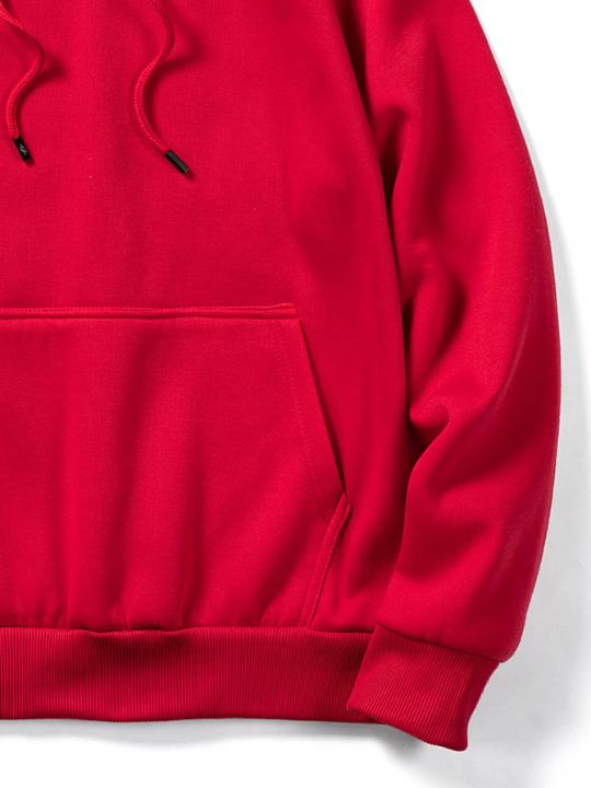 Men Kangaroo Pocket Drawstring Hoodie