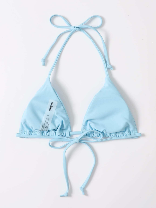 Swim Vcay Halter Triangle Bikini Top