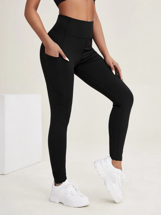 Yoga Basic Breathable Softness High Stretch Sports Leggings With Phone Pocket