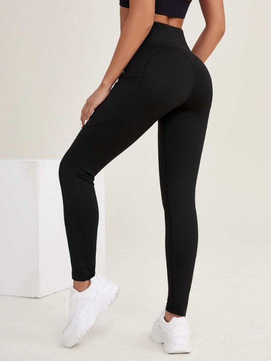 Yoga Basic Breathable Softness High Stretch Sports Leggings With Phone Pocket