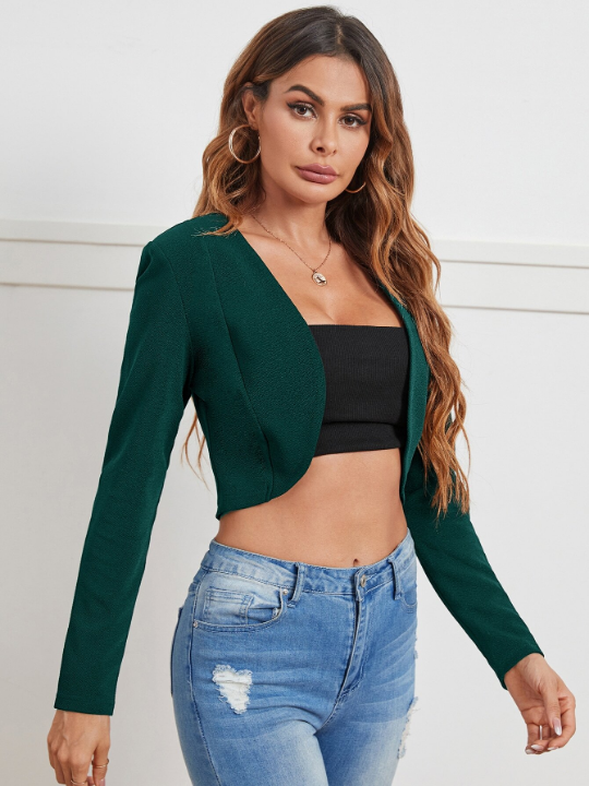 Unity Solid Open Front Crop Jacket