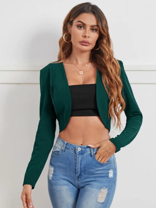 Unity Solid Open Front Crop Jacket