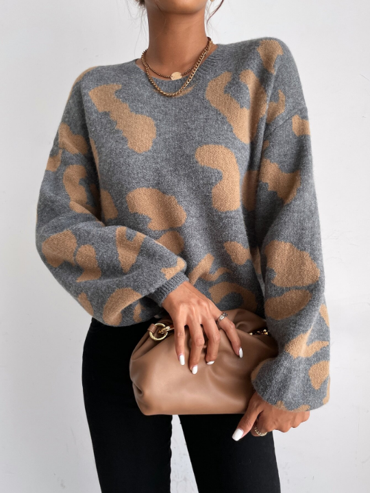 Essnce Drop Shoulder Fluffy Knit Sweater