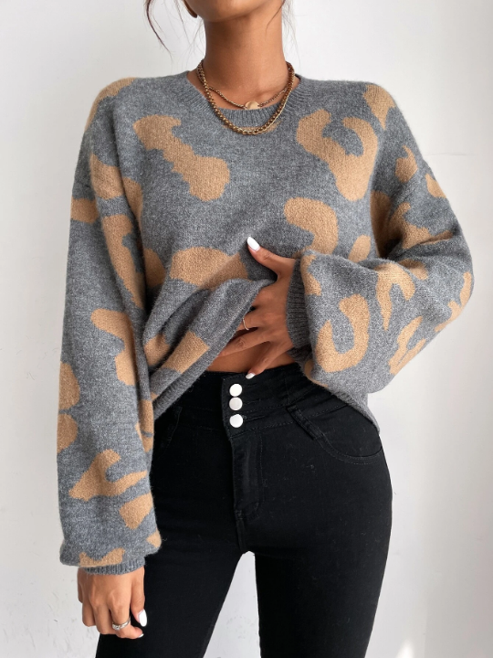 Essnce Drop Shoulder Fluffy Knit Sweater