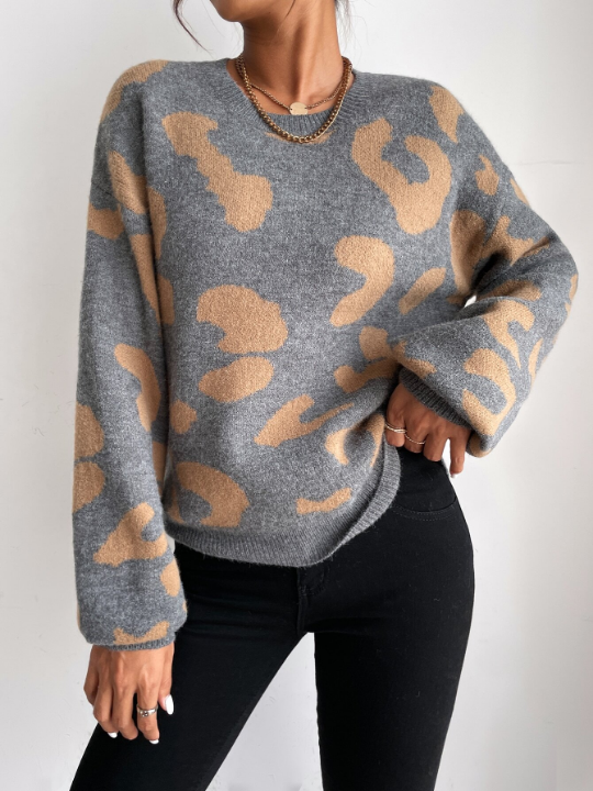 Essnce Drop Shoulder Fluffy Knit Sweater