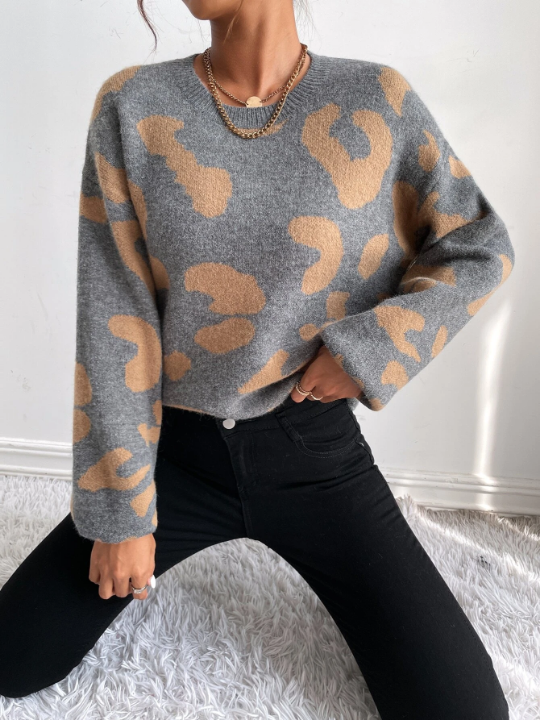 Essnce Drop Shoulder Fluffy Knit Sweater