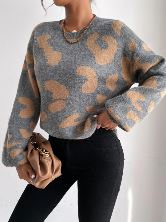 Essnce Drop Shoulder Fluffy Knit Sweater