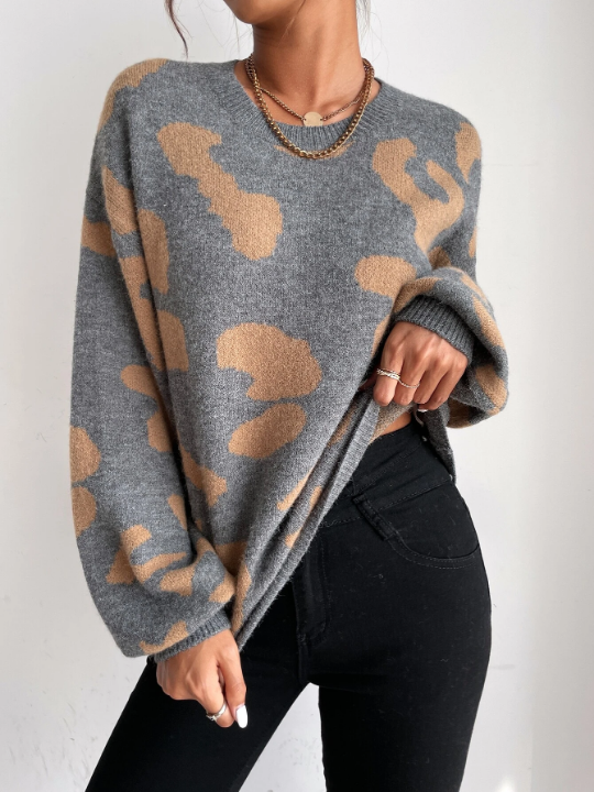 Essnce Drop Shoulder Fluffy Knit Sweater