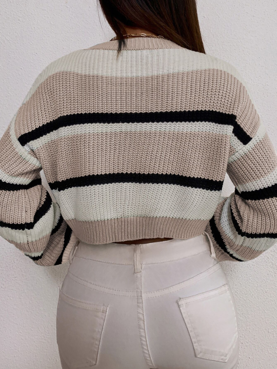 Essnce Color Block Drop Shoulder Sweater