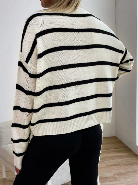 Striped Drop Shoulder Sweater