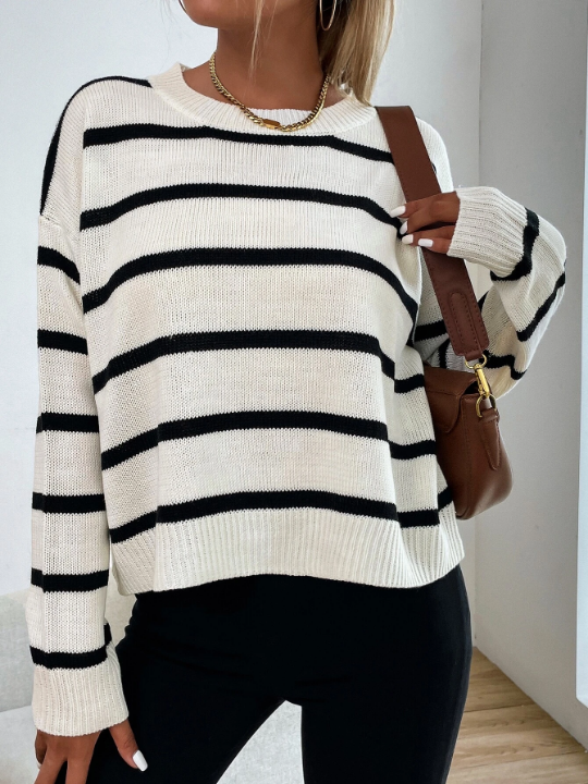 Striped Drop Shoulder Sweater