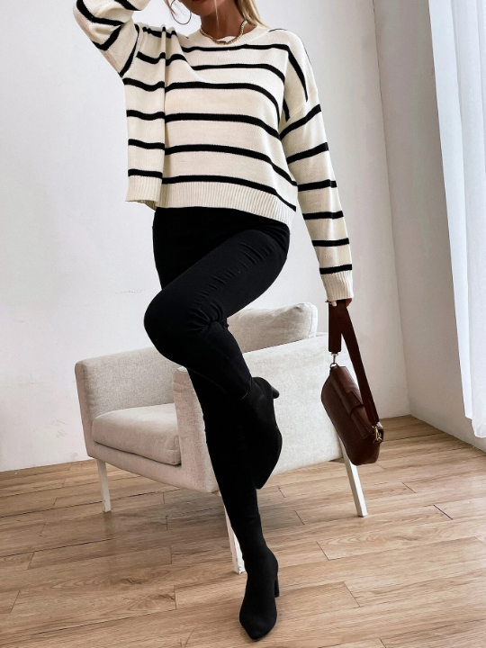 Striped Drop Shoulder Sweater