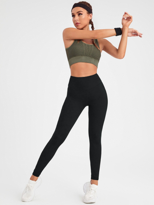 Sport Lifespree Solid Absorbs Sweat Breathable Sports Leggings