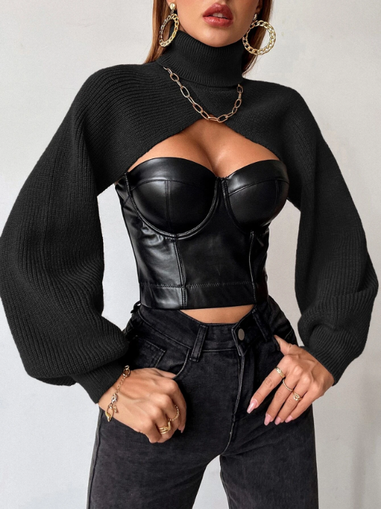 Priv Turtleneck Super Crop Sweater