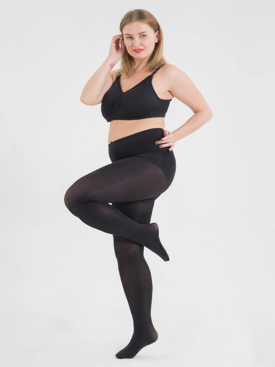 Plus Size Solid Tights