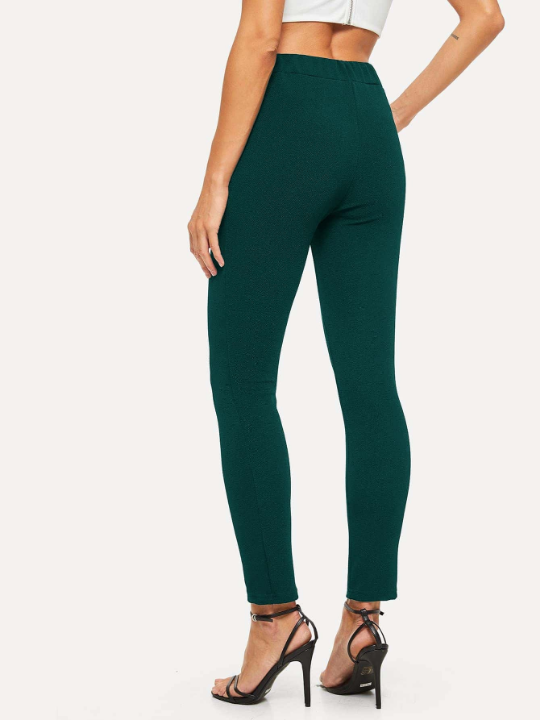 Essnce Mid-Rise Textured Skinny Pants