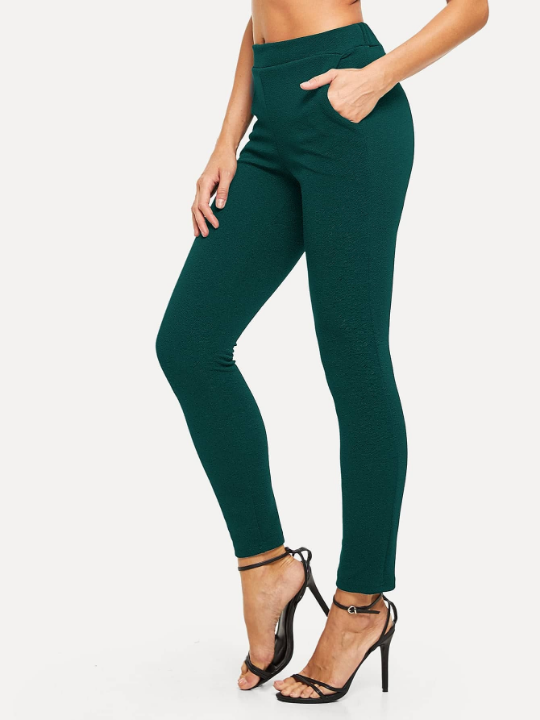 Essnce Mid-Rise Textured Skinny Pants