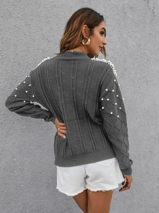 Mulvari Solid Pearl Rib-Knit Sweater