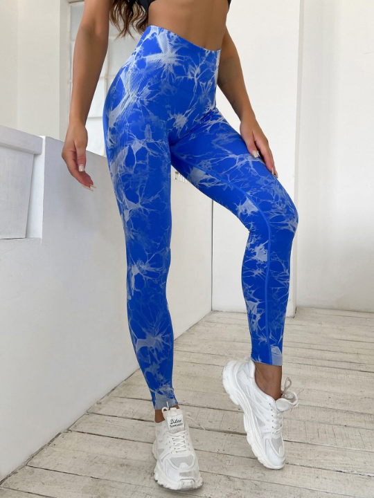 Yoga Trendy Seamless Tie Dye Sports Leggings