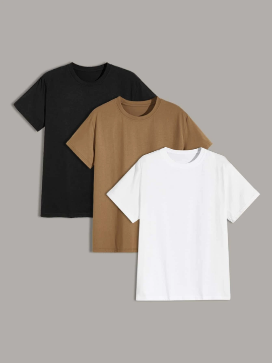 Manfinity Basics Men 3pcs Solid Basic Tee