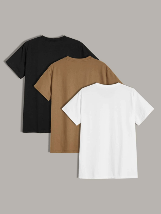 Manfinity Basics Men 3pcs Solid Basic Tee