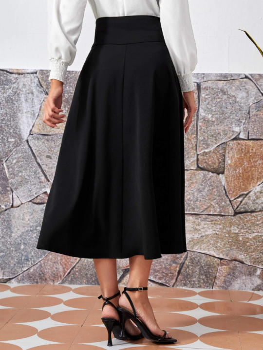 EMERY ROSE Button Fly Flare Skirt