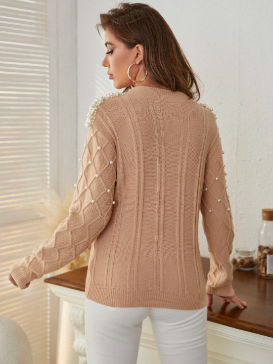 Mulvari Solid Pearl Rib-Knit Sweater