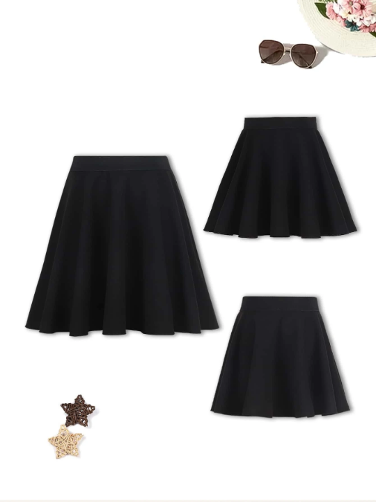 Tween Girl 1pc Solid Flare Skirt