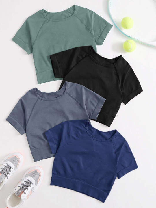 Yoga Basic 4 Pack Softness Raglan Sleeve Sports Tee