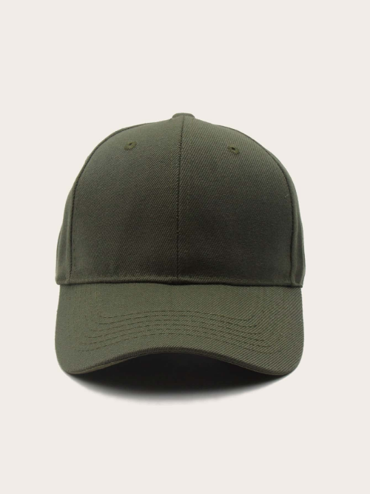 Men's Solid Color Basic Woven Baseball Cap