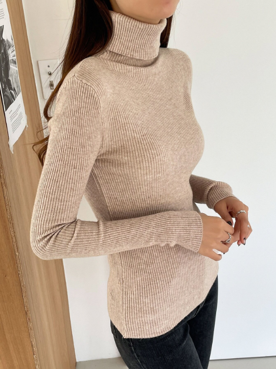 DAZY Ribbed Knit Turtleneck Sweater