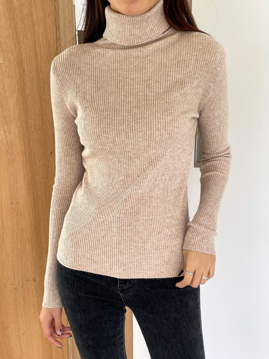 DAZY Ribbed Knit Turtleneck Sweater