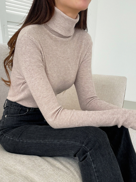 DAZY Ribbed Knit Turtleneck Sweater