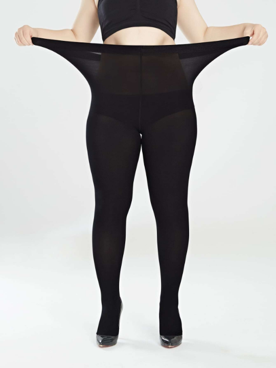 1pair 80D Plus Size Black Snag Tights For Women