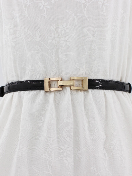 1pc Thin Geo Buckle Skinny Belt