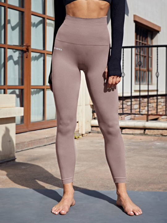 Yoga Basic Seamless Wide Band Waist Sports Leggings