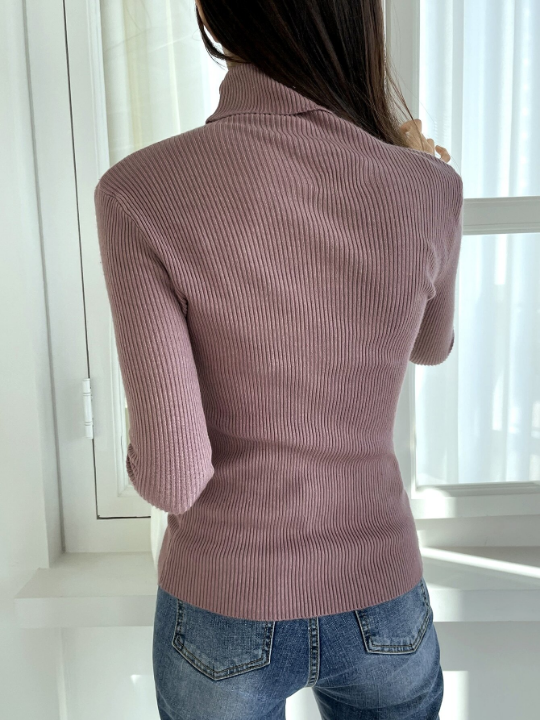 DAZY Ribbed Knit Turtleneck Sweater