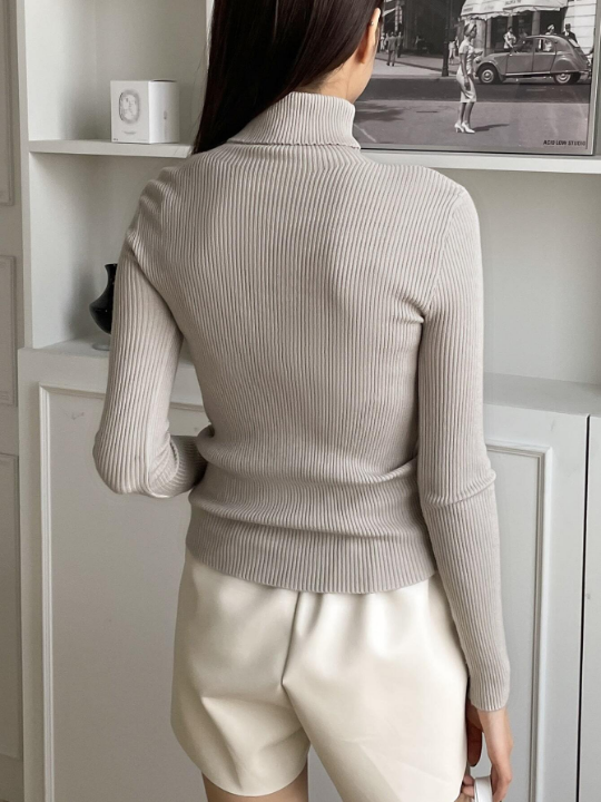 DAZY Ribbed Knit Turtleneck Sweater